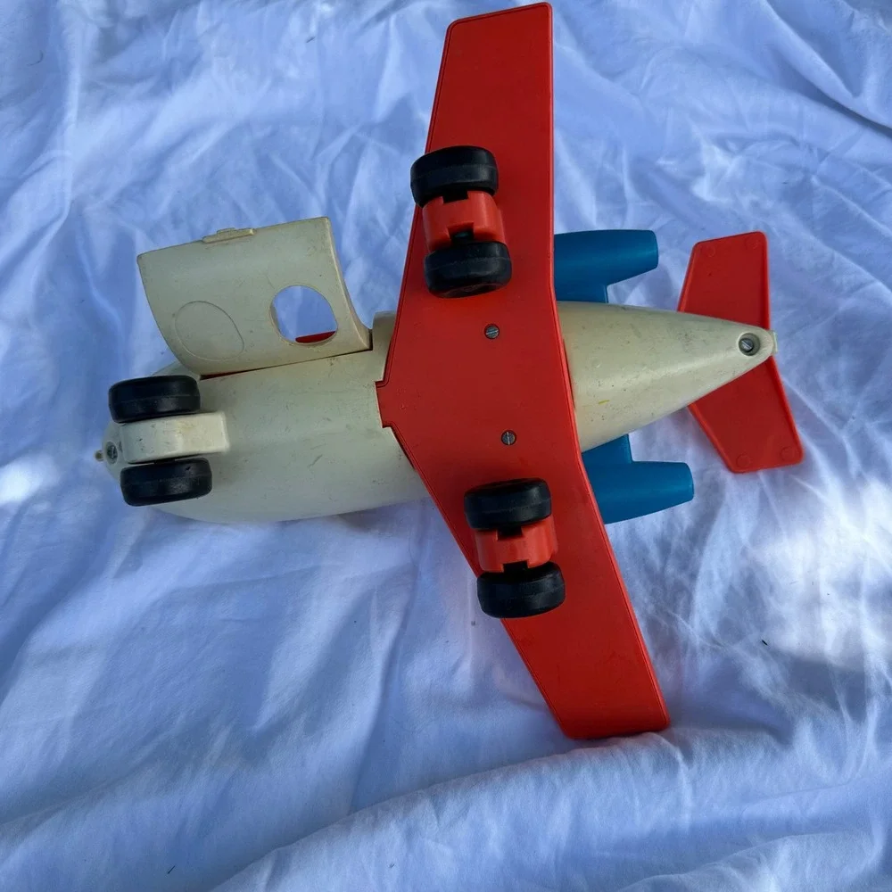 Fisher Price Fun Jet Toy Airplane Kids OS White Good Vintage 183 Little People